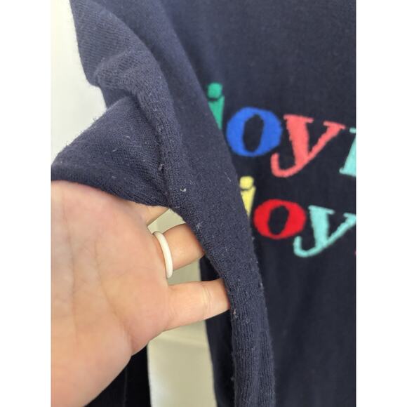 Talbots Lambswool Blend Navy Joyful Christmas Sweater Size 1X Holiday Party - Picture 7 of 7